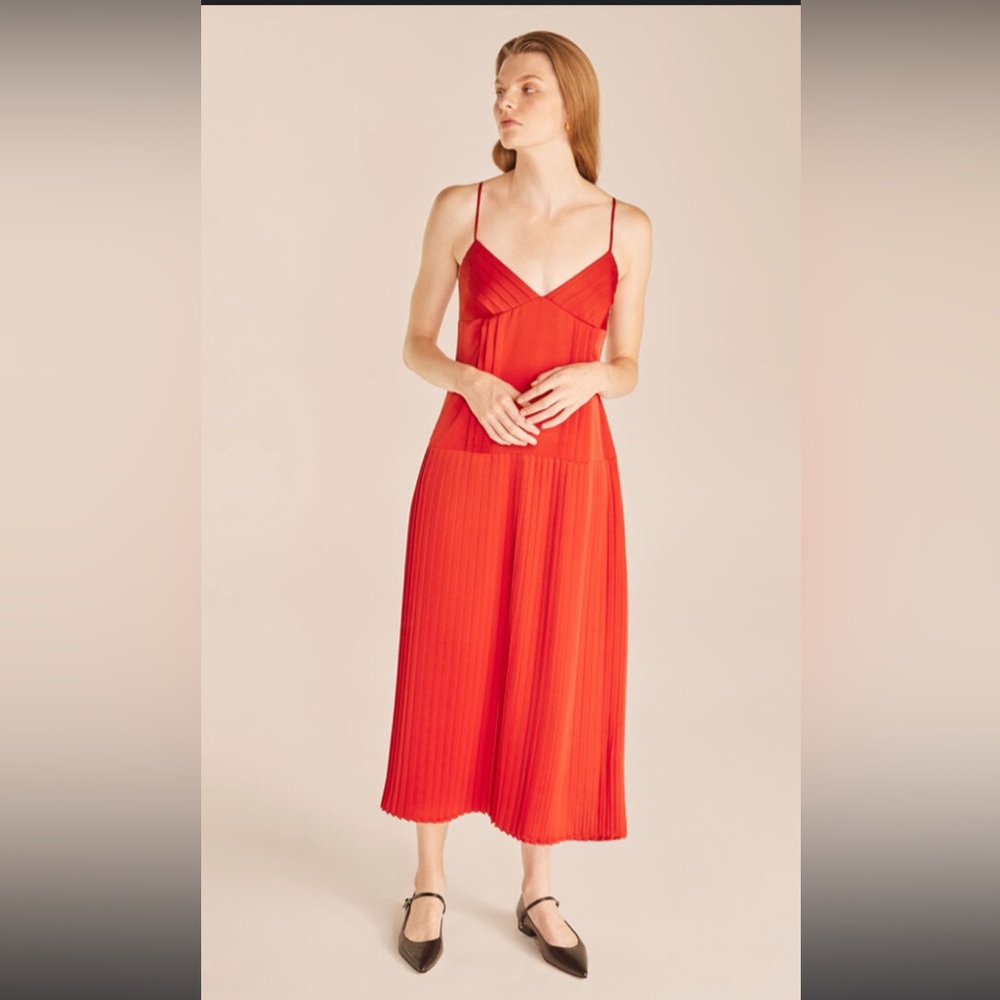 Rebecca Taylor Sateen Slip Dress, Red, Size 8